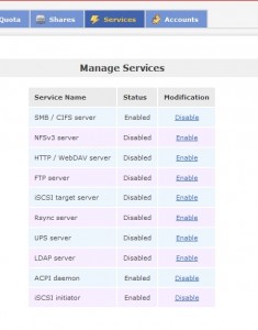 OpenFiler_ManageServices Manage Service in OpenFiler