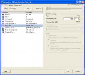 Vortexbox vm settings on ESXi