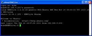 PuTTY_XBMC_initial_screen PuTTY XBMC initial screen