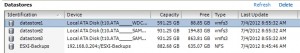 NFS Datastore now showing